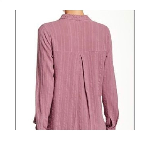 Free people purple Victorian style button shirt - Picture 2 of 6